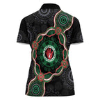 Australia Bowel Cancer Awareness Month Women Polo Shirt Brave Strong Aboriginal Art