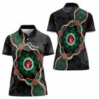 Australia Bowel Cancer Awareness Month Women Polo Shirt Brave Strong Aboriginal Art