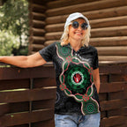 Australia Bowel Cancer Awareness Month Women Polo Shirt Brave Strong Aboriginal Art