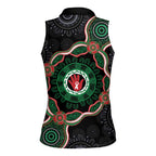 Australia Bowel Cancer Awareness Month Women Sleeveless Polo Shirt Brave Strong Aboriginal Art