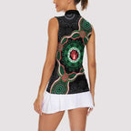 Australia Bowel Cancer Awareness Month Women Sleeveless Polo Shirt Brave Strong Aboriginal Art