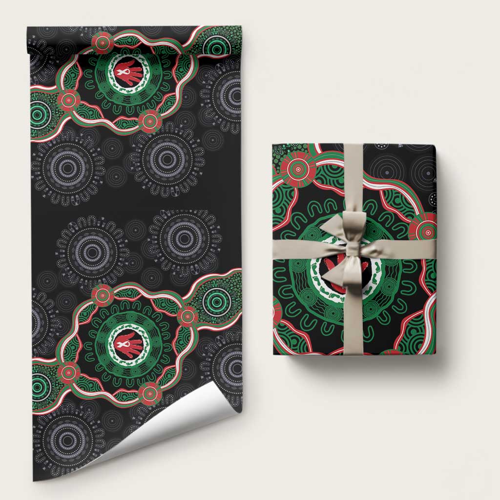 Australia Bowel Cancer Awareness Month Wrapping Paper Brave Strong Aboriginal Art - Aussie Hoodie