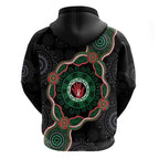 Australia Bowel Cancer Awareness Month Zip Hoodie Brave Strong Aboriginal Art