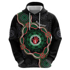 Australia Bowel Cancer Awareness Month Zip Hoodie Brave Strong Aboriginal Art