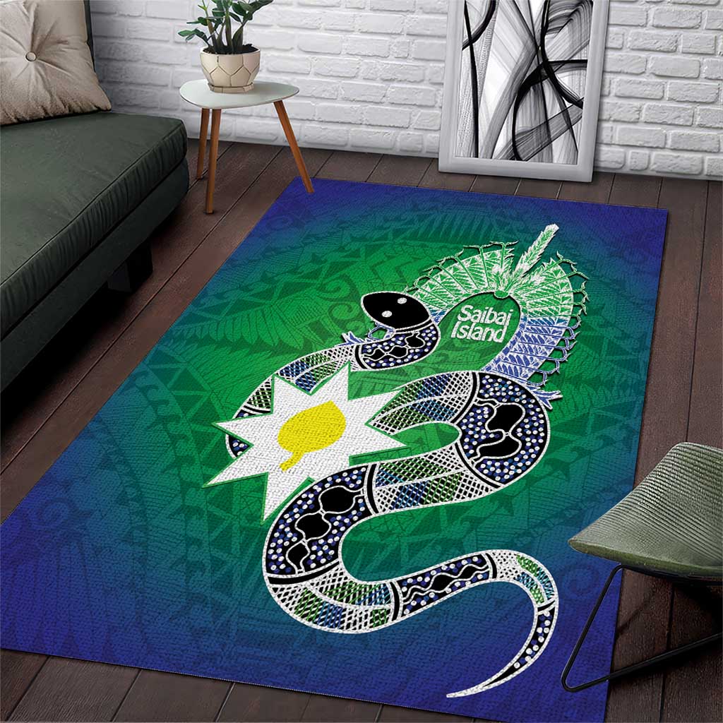 Australia Saibai Island Area Rug Papuan Black Snake With Dhari