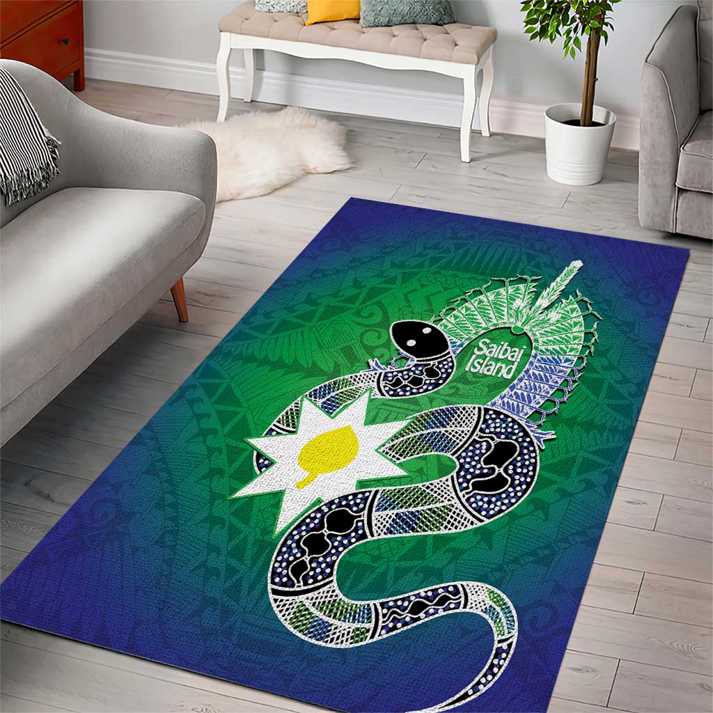 Australia Saibai Island Area Rug Papuan Black Snake With Dhari