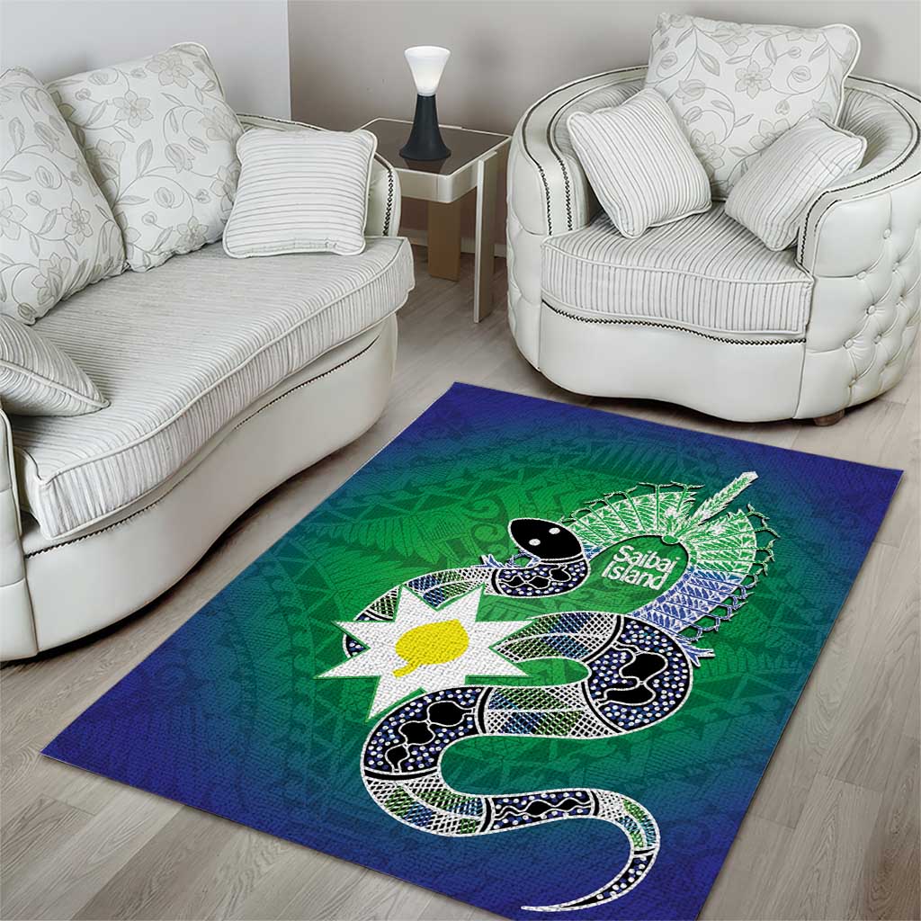 Australia Saibai Island Area Rug Papuan Black Snake With Dhari