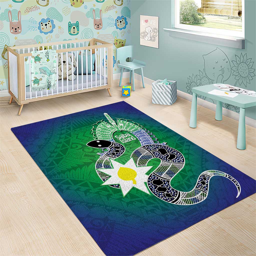 Australia Saibai Island Area Rug Papuan Black Snake With Dhari