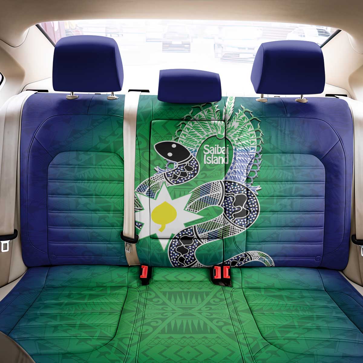 Australia Saibai Island Back Car Seat Cover Papuan Black Snake With Dhari