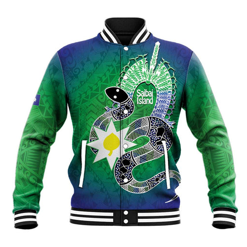 Australia Saibai Island Baseball Jacket Papuan Black Snake With Dhari