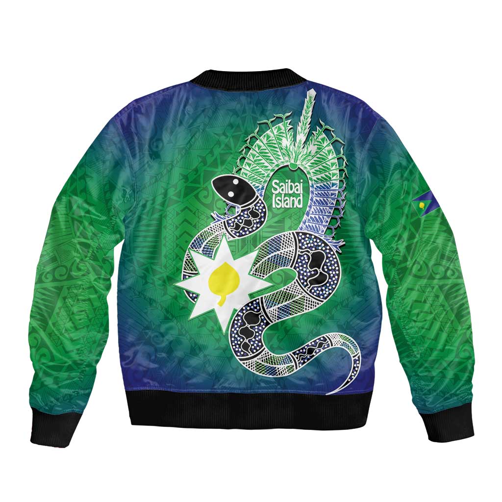 Australia Saibai Island Bomber Jacket Papuan Black Snake With Dhari