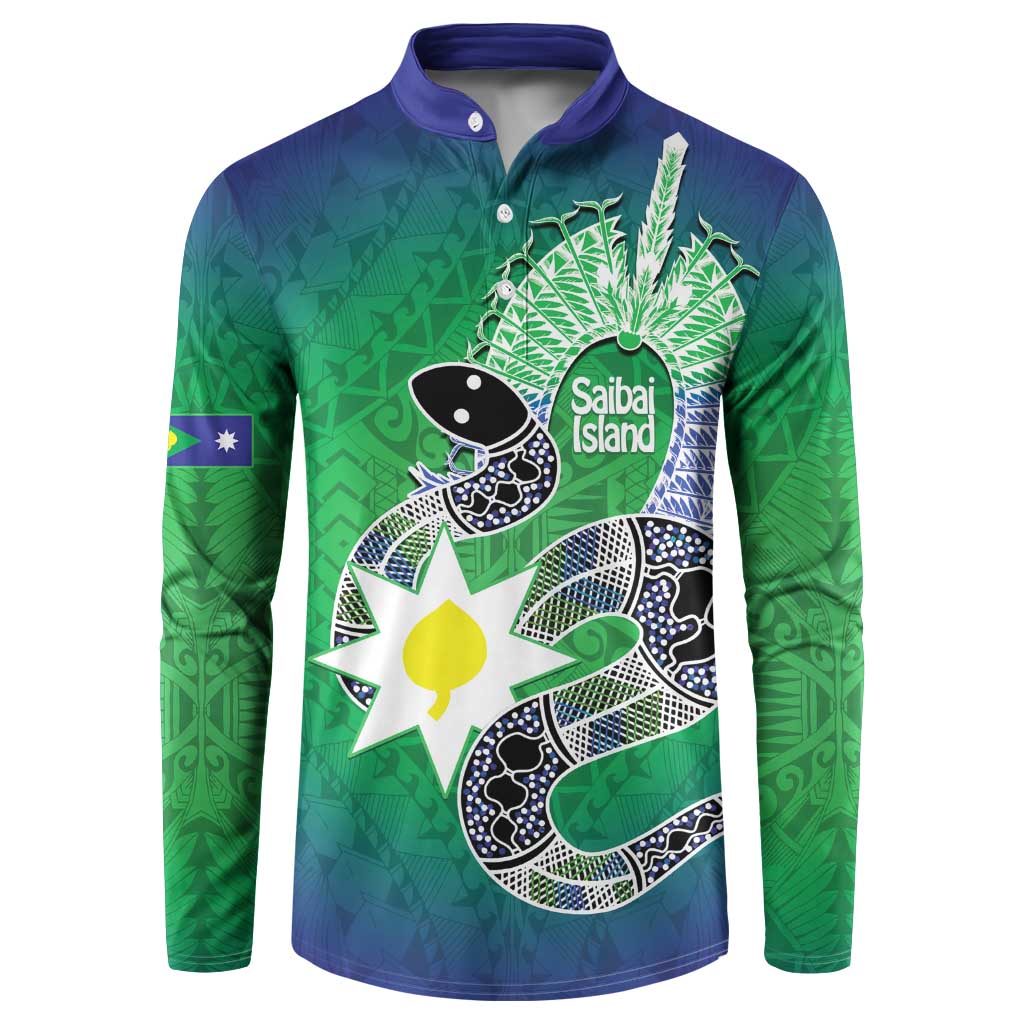 Australia Saibai Island Button Sweatshirt Papuan Black Snake With Dhari
