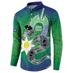 Australia Saibai Island Button Sweatshirt Papuan Black Snake With Dhari