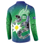 Australia Saibai Island Button Sweatshirt Papuan Black Snake With Dhari