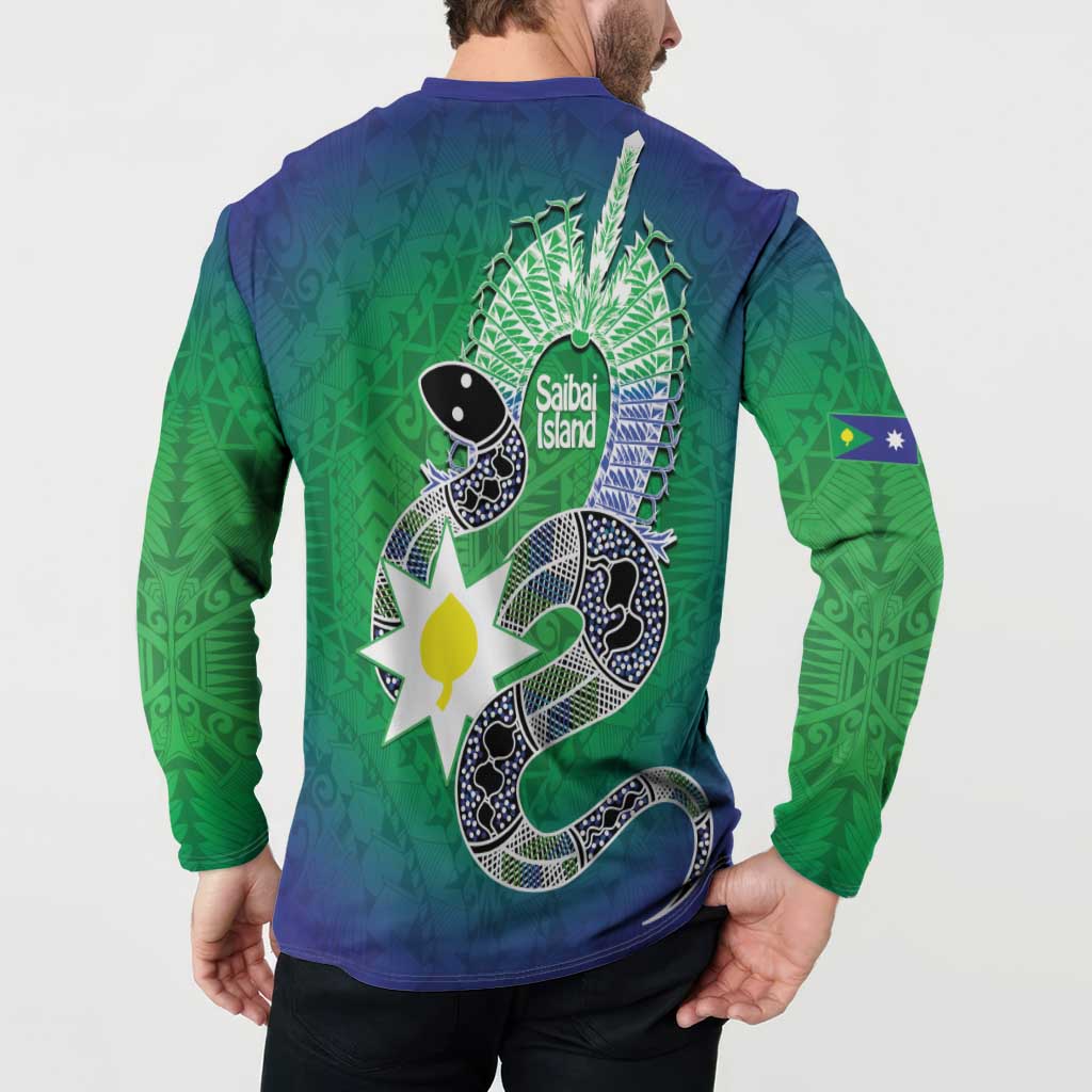 Australia Saibai Island Button Sweatshirt Papuan Black Snake With Dhari