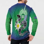 Australia Saibai Island Button Sweatshirt Papuan Black Snake With Dhari