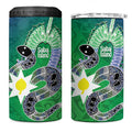 Australia Saibai Island 4 in 1 Can Cooler Tumbler Papuan Black Snake With Dhari