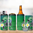 Australia Saibai Island 4 in 1 Can Cooler Tumbler Papuan Black Snake With Dhari