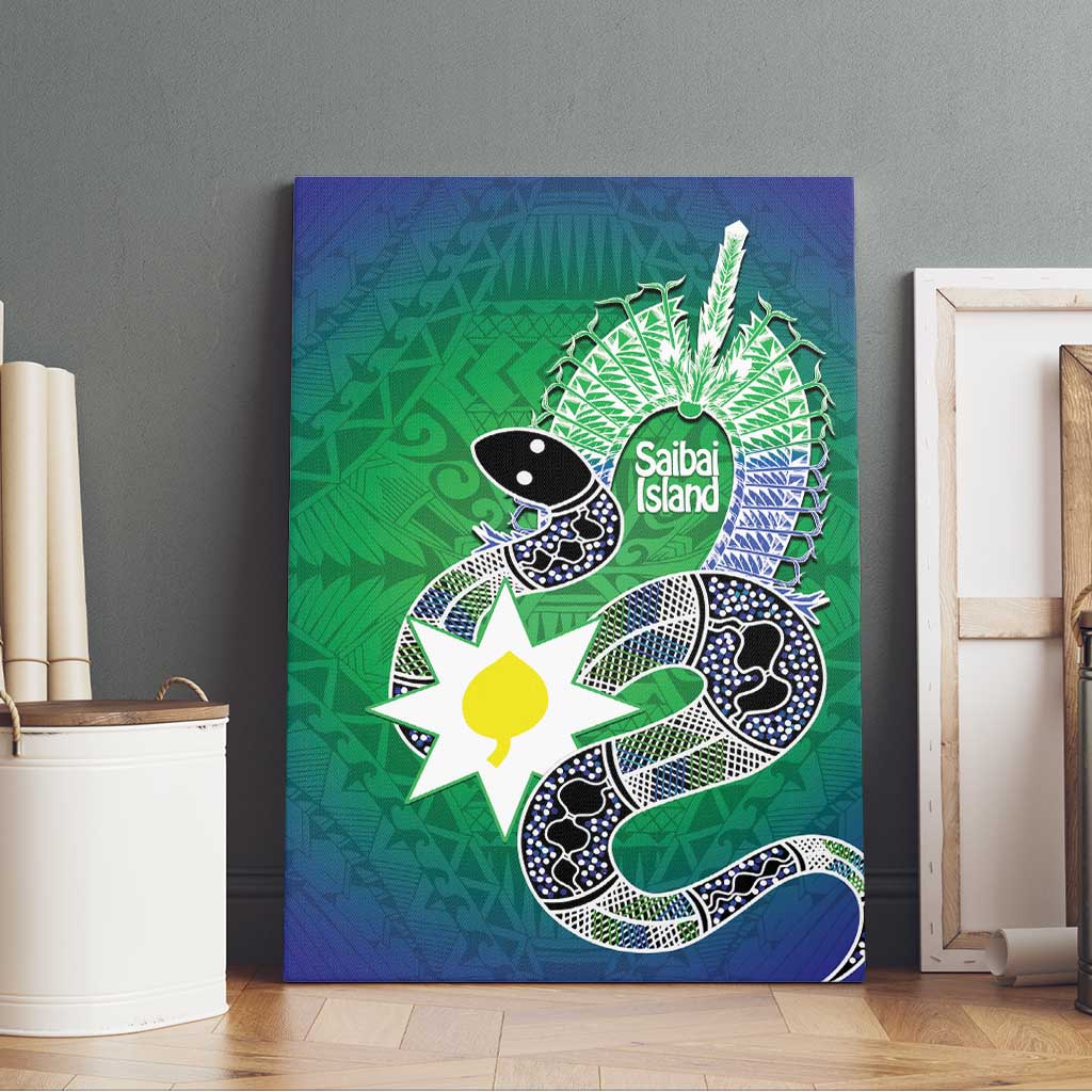 Australia Saibai Island Canvas Wall Art Papuan Black Snake With Dhari