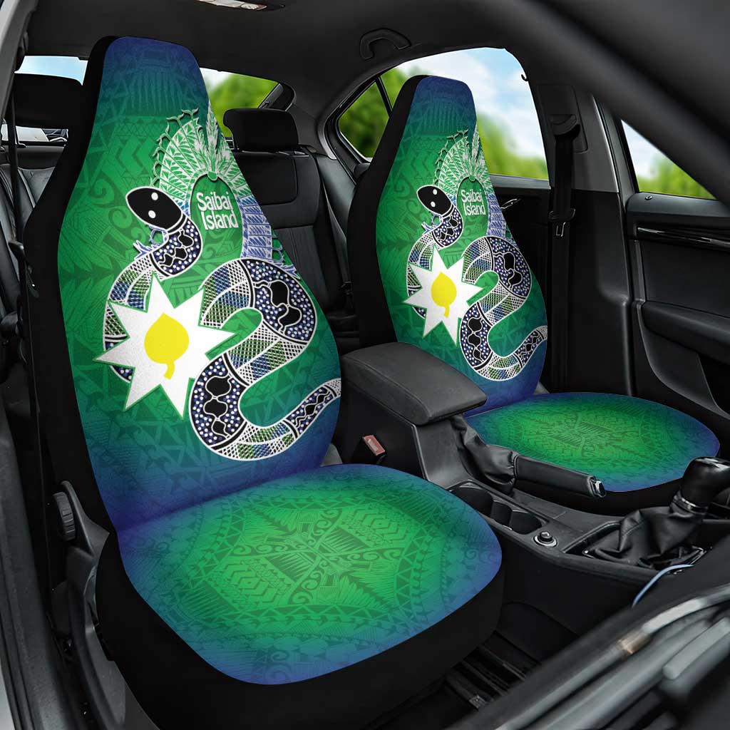 Australia Saibai Island Car Seat Cover Papuan Black Snake With Dhari