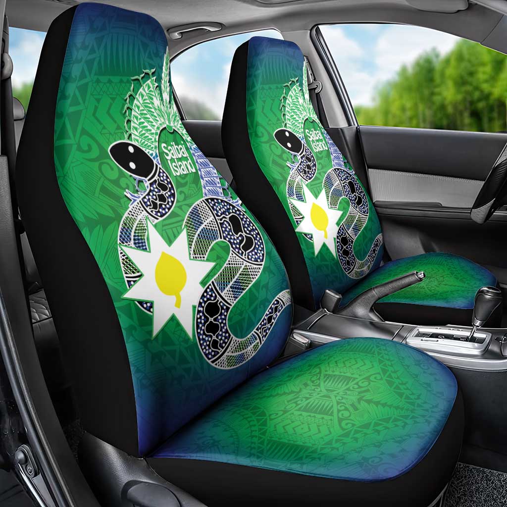 Australia Saibai Island Car Seat Cover Papuan Black Snake With Dhari