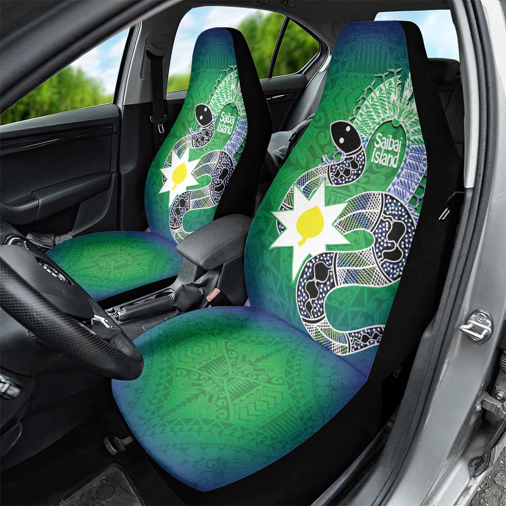 Australia Saibai Island Car Seat Cover Papuan Black Snake With Dhari