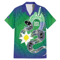Australia Saibai Island Family Matching Mermaid Dress and Hawaiian Shirt Papuan Black Snake With Dhari