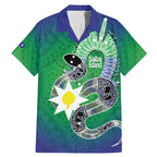 Australia Saibai Island Family Matching Mermaid Dress and Hawaiian Shirt Papuan Black Snake With Dhari