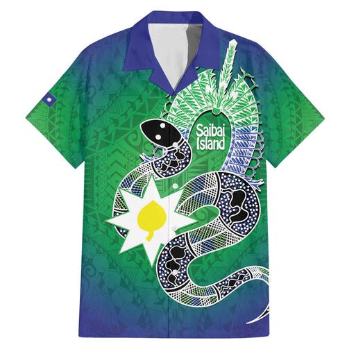 Australia Saibai Island Family Matching Mermaid Dress and Hawaiian Shirt Papuan Black Snake With Dhari