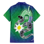Australia Saibai Island Family Matching Mermaid Dress and Hawaiian Shirt Papuan Black Snake With Dhari