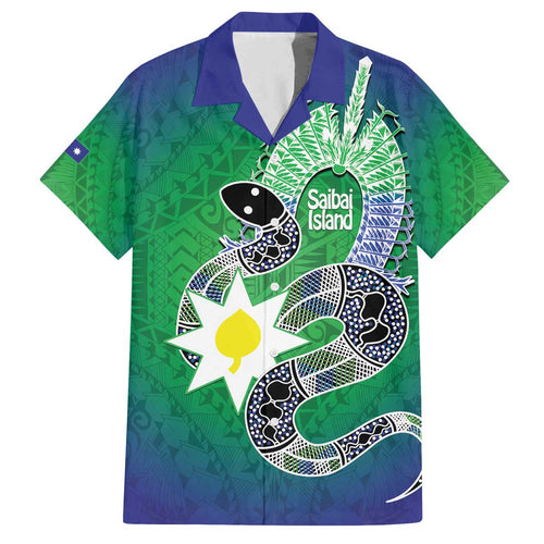 Australia Saibai Island Family Matching Off The Shoulder Long Sleeve Dress and Hawaiian Shirt Papuan Black Snake With Dhari
