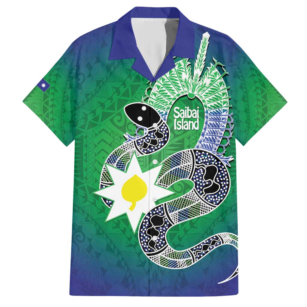 Australia Saibai Island Family Matching Short Sleeve Bodycon Dress and Hawaiian Shirt Papuan Black Snake With Dhari