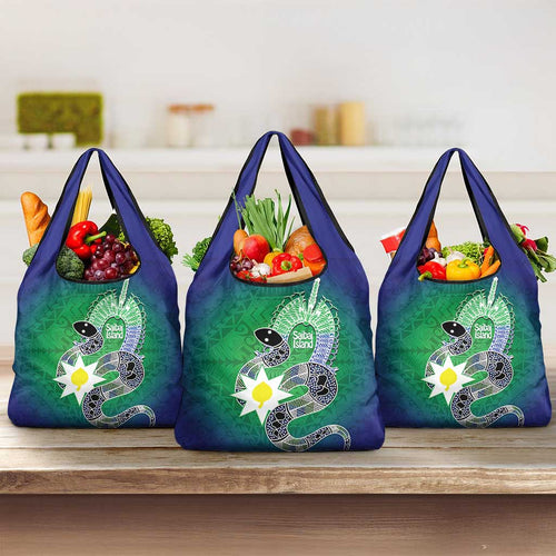 Australia Saibai Island Grocery Bag Papuan Black Snake With Dhari