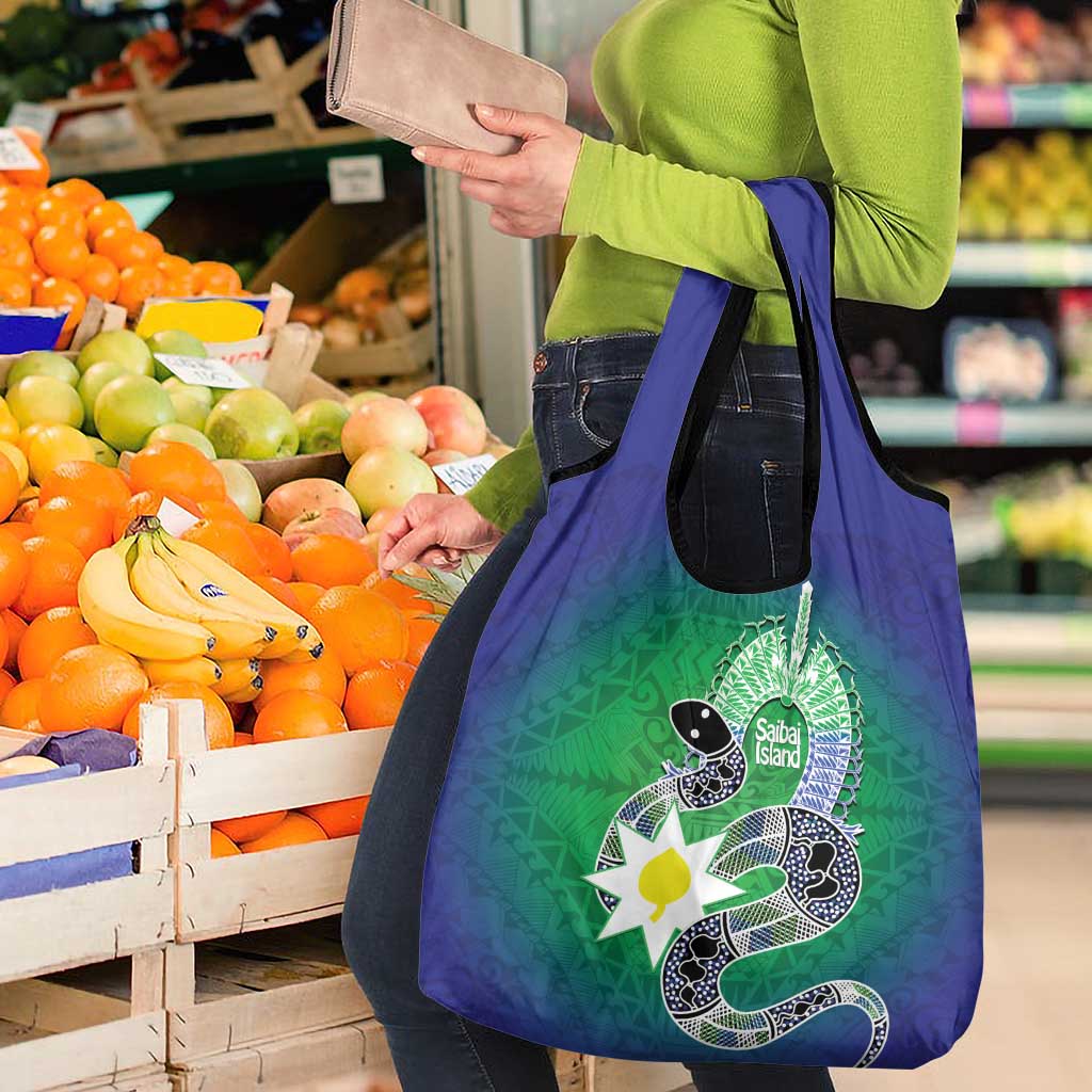 Australia Saibai Island Grocery Bag Papuan Black Snake With Dhari