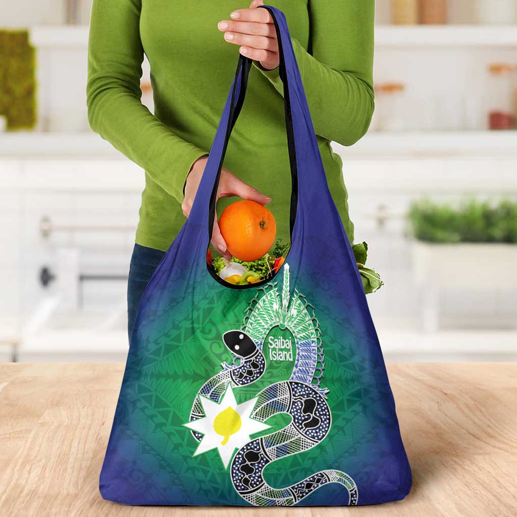 Australia Saibai Island Grocery Bag Papuan Black Snake With Dhari