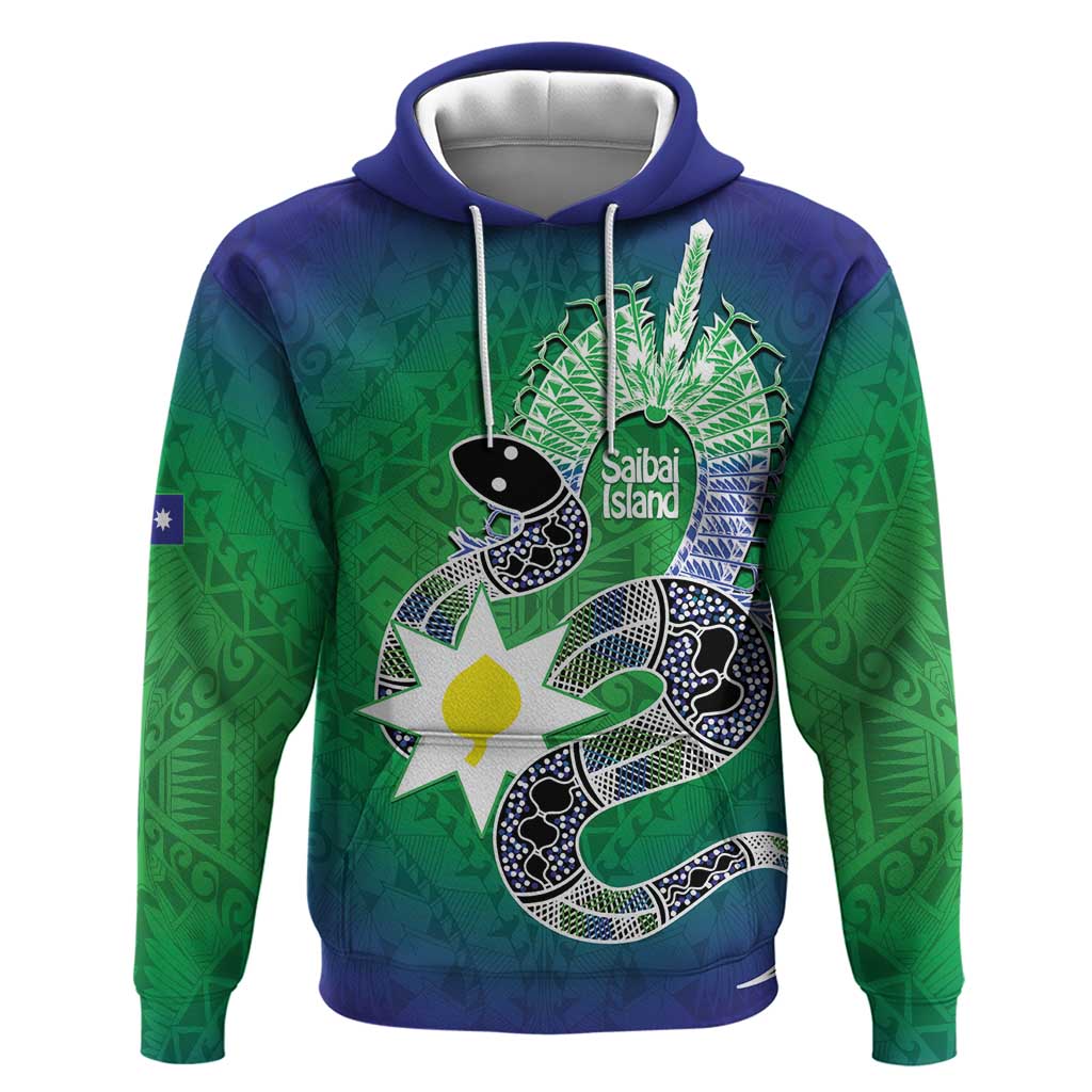 Australia Saibai Island Hoodie Papuan Black Snake With Dhari