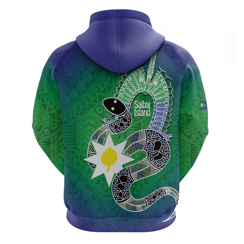 Australia Saibai Island Hoodie Papuan Black Snake With Dhari