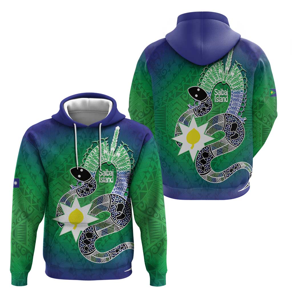 Australia Saibai Island Hoodie Papuan Black Snake With Dhari