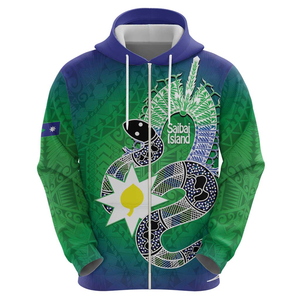 Australia Saibai Island Hoodie Papuan Black Snake With Dhari