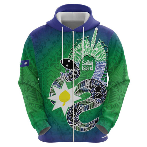 Australia Saibai Island Hoodie Papuan Black Snake With Dhari