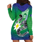 Australia Saibai Island Hoodie Dress Papuan Black Snake With Dhari