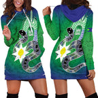 Australia Saibai Island Hoodie Dress Papuan Black Snake With Dhari