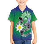 Australia Saibai Island Kid Hawaiian Shirt Papuan Black Snake With Dhari
