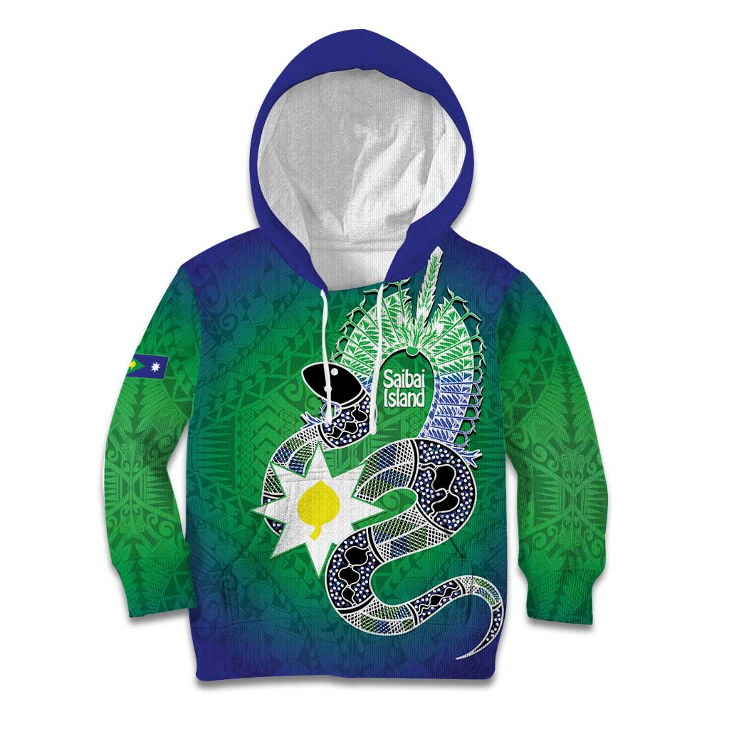 Australia Saibai Island Kid Hoodie Papuan Black Snake With Dhari