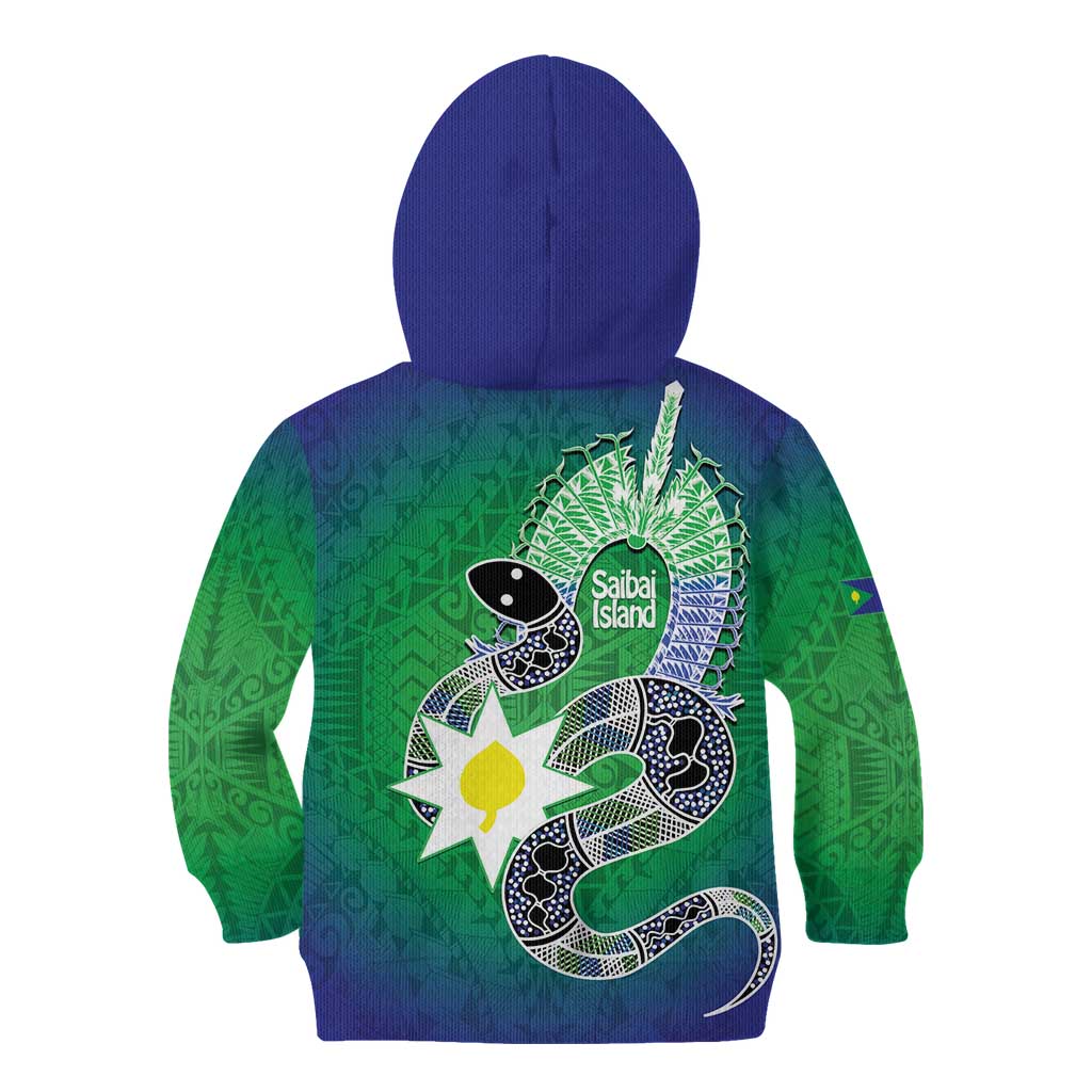 Australia Saibai Island Kid Hoodie Papuan Black Snake With Dhari