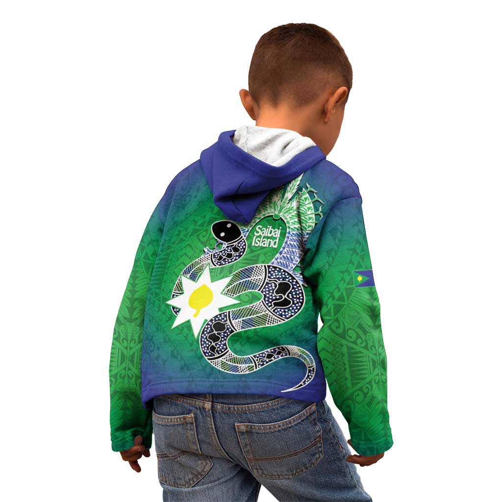 Australia Saibai Island Kid Hoodie Papuan Black Snake With Dhari