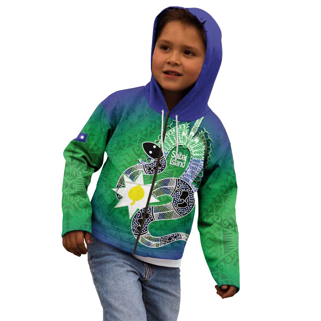Australia Saibai Island Kid Hoodie Papuan Black Snake With Dhari