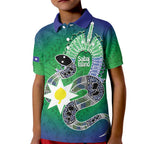 Australia Saibai Island Kid Polo Shirt Papuan Black Snake With Dhari