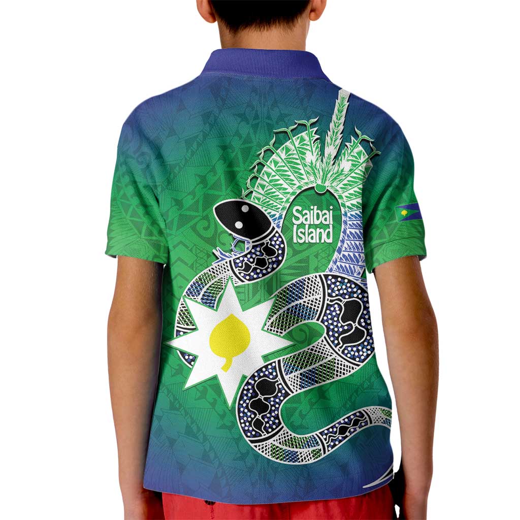 Australia Saibai Island Kid Polo Shirt Papuan Black Snake With Dhari