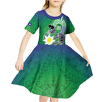 Australia Saibai Island Kid Short Sleeve Dress Papuan Black Snake With Dhari